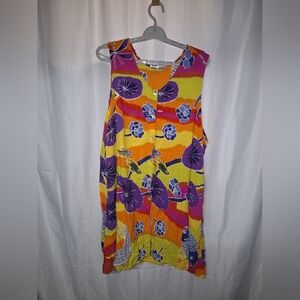 Vibrant Multicolor Midi Dress Artsy MuuMuu